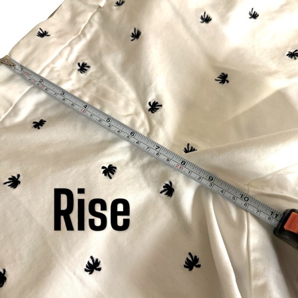 Banana Republic City Chino Palm tree shorts novelty women’s 14 white navy - Picture 8 of 10